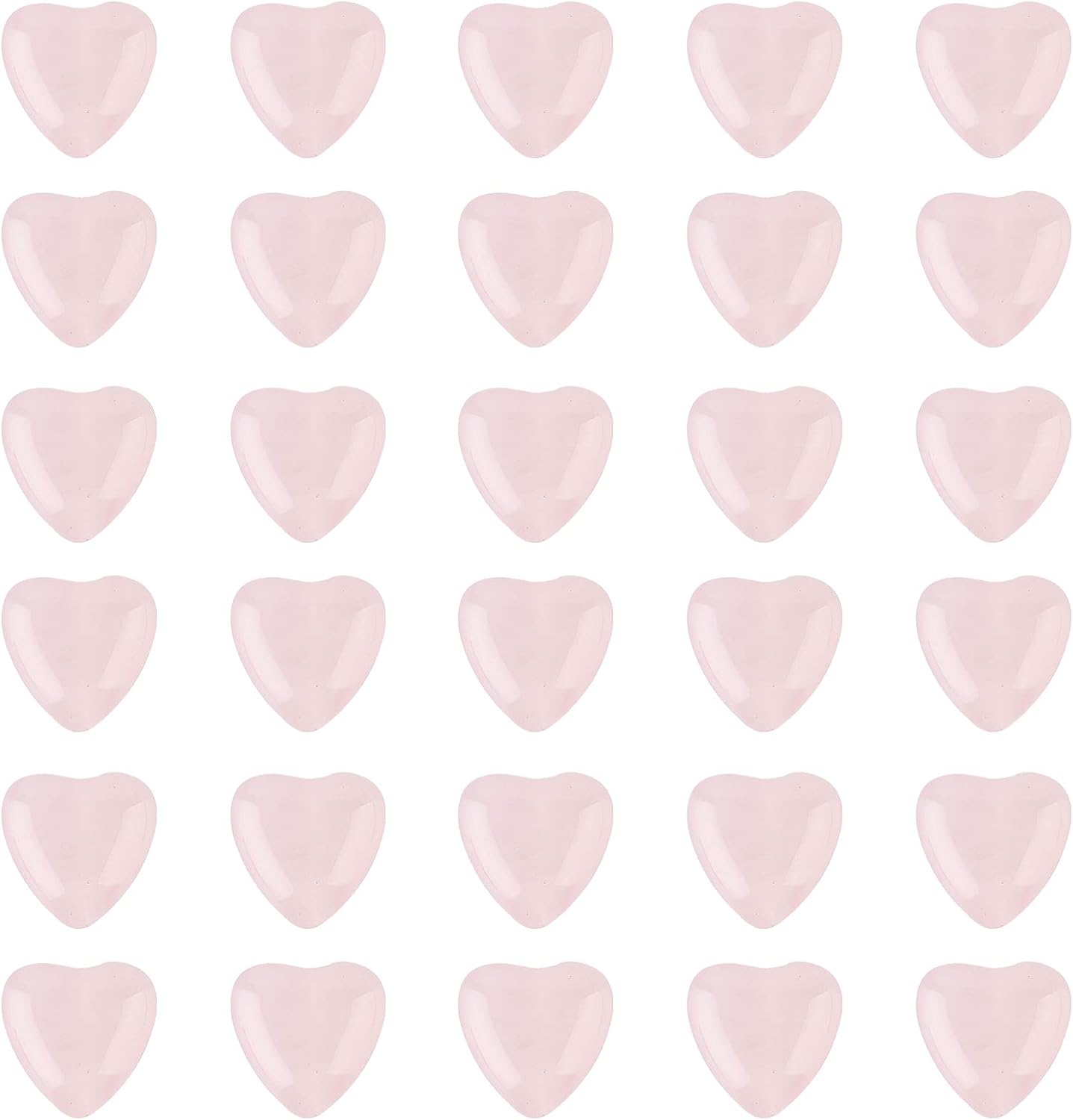 OLYCRAFT 32pcs 12mm Natural Rose Quartz Heart Shape Carved Pink Quartz Beads with Hole Gemstone Loose Beads Strands for Necklace Bracelet Earring DIY Jewelry Making