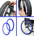Wheelchair Push Rim Covers, 24inch Non-Slip Wheelchair Push Rim Grips, 1 Pair Silicone Wheelchair Hand Push Cover, Rear Wheel Grips Cover, Wheelchair Accessories, Blue