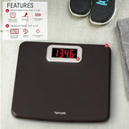 Taylor Digital Bathroom Scale, Body Weight Scale 400 LB Capacity, Carbon Fiber Anti-Slip Mat, 11.8 x 11.8 Inch Platform, Black