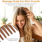 Yuanchu 2 Pack Wide Tooth Wooden Comb, Sandalwood Scalp Massage and Detangling Hair Comb for Women Men