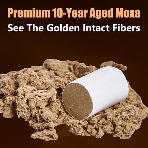 Moxa Sticks for Moxibustion – 54 Rolls Sticks Pure Mugwort, 60:1 High-Purity Moxa Wool from 10-Year-Old Mugwort，Natural Moxa Cones for Waist Neck Knee Back Acupoint Care