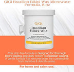 Gigi Brazilian Bikini Wax Microwave Formula, Painless, Residue-Free Hard Wax for Coarse Hair, Perfect for Sensitive Areas, 8 Oz, 1-Pack