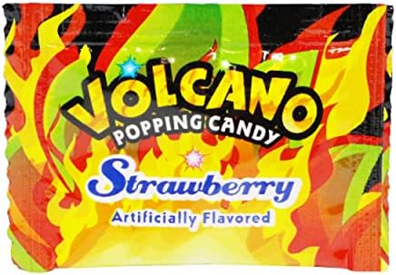 Volcano Strawberry Flavor Popping Candy (1 x 1.06 oz Bag)