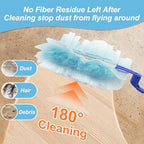 50 Count Duster Refills Kit for Swiffe Duster, One-Sided Electrostatic Duster with 2 Handles, Heavy Duty Dusters Refills Replacement for Cleaning Home, Blinds, Fans, Corners
