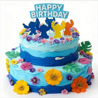60 PCS Real Edible Flower Tropical Cupcakes Cake Decoration, Hibiscus Flowers Turtle Back Leaves Cartoon Birthday Cake Toppers -Hawaiian Series Theme Wedding, Party, Cocktails
