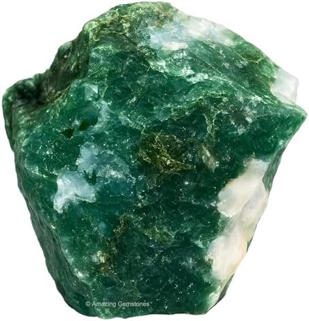Amazing Gemstone Moss Agate Raw Crystals and Healing Stones, Natural Rocks for Tumbling and DIY Raw Stones and Crystals (1 Piece)