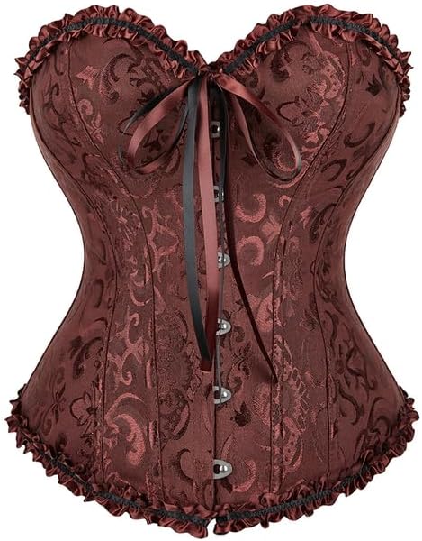 Moonight Corsets for Women Renaissance Floral Lace up Boned Overbust Corset Bustier Shapewear