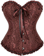 Moonight Corsets for Women Renaissance Floral Lace up Boned Overbust Corset Bustier Shapewear
