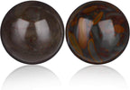 2pcs Baoding Balls 0.98" Chinese Meditation Balls for Small Hands, Solid Natural Stone Hand Exercise Massage for Therapy & Stress Relief for Beginners (No Chime)