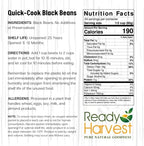 Ready Harvest Emergency Food - Quick-Cook Black Beans | Pre-cooked Beans, Just add hot Water | #10 Can | 25-Year Shelf Life | 3 lbs | Cans Filled to the Top