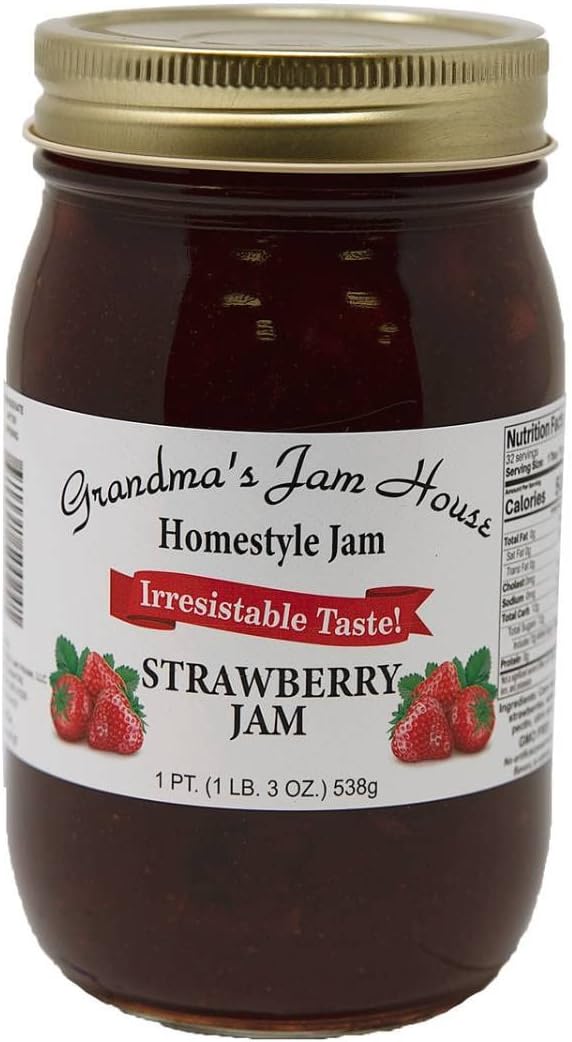 Homestyle Strawberry Jam - Grandma's Jam House - 16oz