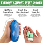 Evelots Exfoliating Mesh Loofah Soap Pouches - 5 Pack - Bath, Shower Body Facial Cleaning Scrubbers - Removes Dead Skin - Hanging Cord - Extend The Life of Your Soap Bars