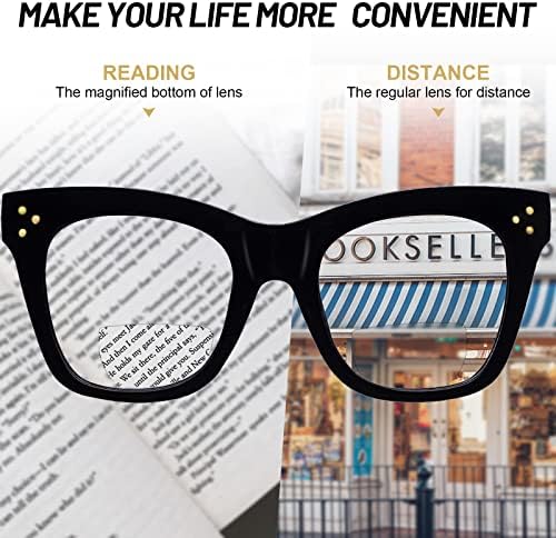 OCCI CHIARI Oversized Bifocal Reading Glasses for Women Blue Light Blocking Stylish Readers 1.0 1.5 2.0 2.5 3.0 3.5