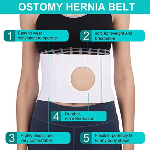 Medical Ostomy Belt Ostomy Hernia Support Belt Abdominal Binder Brace Abdomen Band Stoma Support for Colostomy Patients to Prevent Parastomal Hernia Stoma Opening- Men Or Women- Size XL