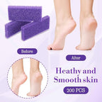 200 Pcs Purple Pumice Stone for Feet Disposable Foot Pumice Stone Bulk Foot Pumices Scrubber Dead Skin Pumices Foots Callus Remover for Feet Pedicure Foots Heel Exfoliator Tool Sponge Salon Home Use