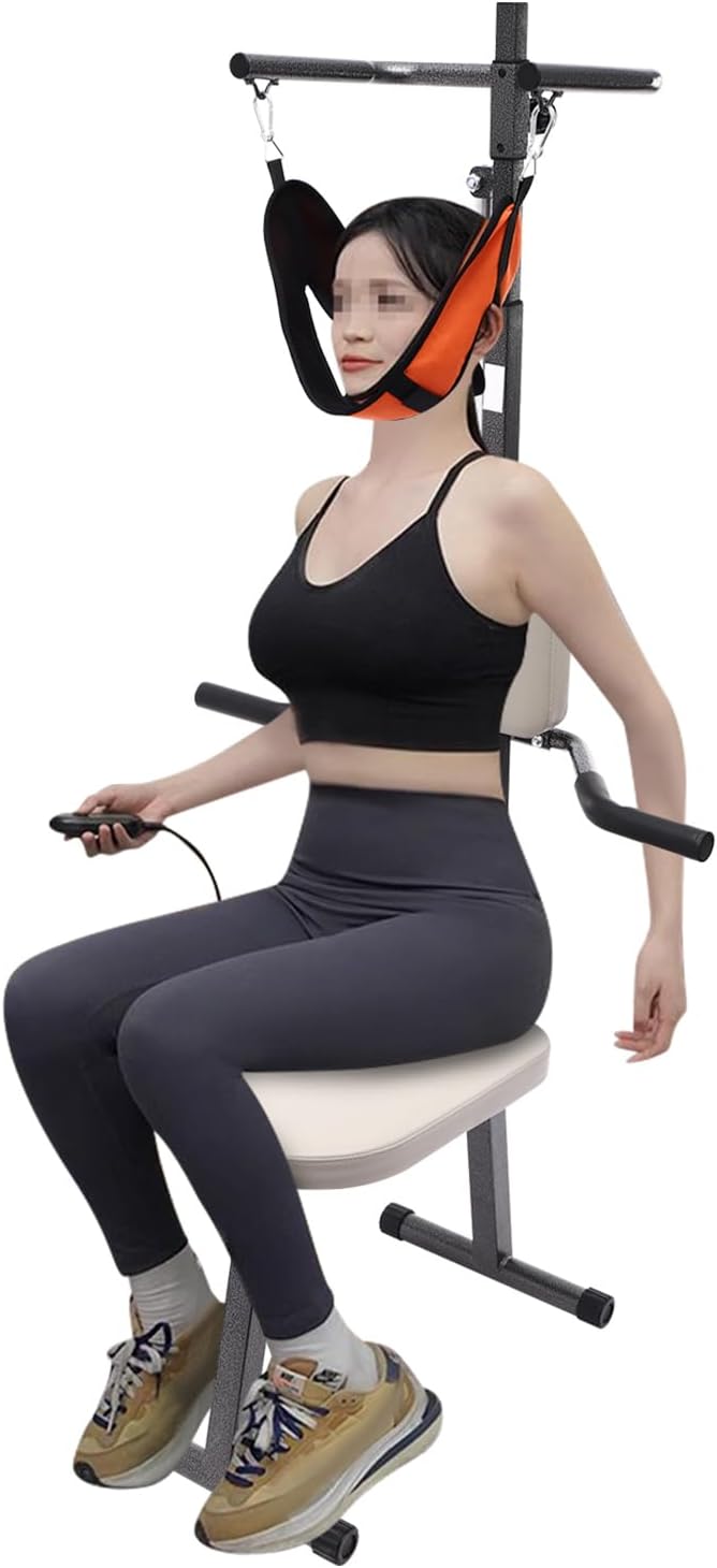 Electric Neck Traction Chair, Neck Traction & Stretch Decompression Machine, Neck Stretcher Cervical Neck Traction Device, for Physical Therapy,Neck Pain Relief, Vertebrae Disk Herniation