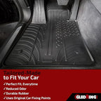 Gledring USA Custom Fit All-Weather Rubber Floor Mats Intended for Hyundai Accent 2006-2011, No Trimming Required, Tailored Custom Fit, Protects from Rain, Mud, and Snow.