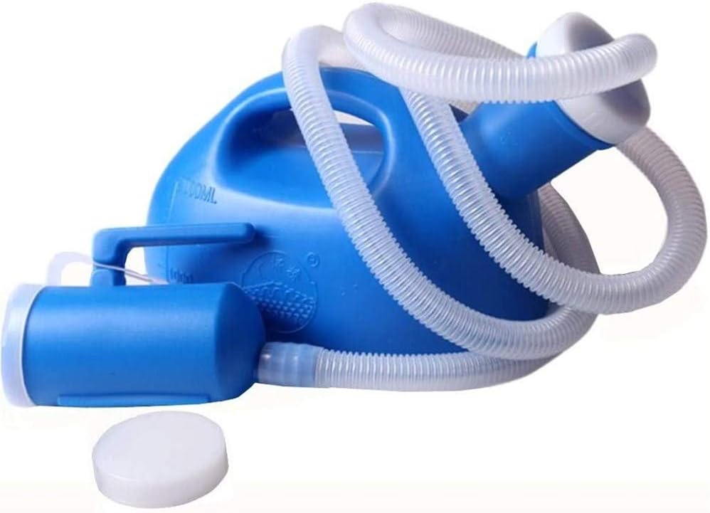 Men's 2000ML Portable Potty,YUMSUM Pee Bottle Male Urinal Collector for Hospital Camping Car Travel Toilet Urinal,130 CM Tube (Blue)