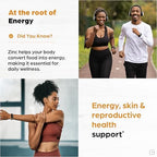 Zinc 50mg Capsules for Men and Women, 120 Count | Highly Absorbable Zinc Supplements for Immune System Support | Zink 50 mg Mono Methionine Chelated Complex |Helps with Skin Health & Overall Immunity