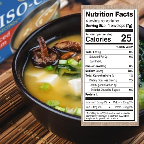 Edward & Sons Reduced Sodium Original Instant Miso-Cup - Instant Miso Soup Packets, Instant Soup Packets, Miso Packets - 1 oz (Pack of 12)