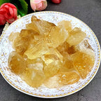 Natural 1 lb Brazil Citrine Crystal Stone Rough Raw Original Rock Stones Specimen Healing Collection Mineral Stone for Tumbling, Lapidary Polishing, Wicca Reiki Crystal Healing and Crafts