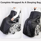 Winter Thicken Wheelchair Warm Blanket, Waterproof Windproof Fleece Lined Cozy Leg Cover with Zipper for Leg Lower Body Warm for Elderly Patients and Disabled