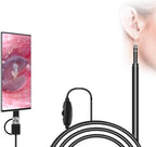 3in1 USB Otoscope-Ear Scope Camera, Mini New Upgraded 5.5mm Diameter Visual Ear Camera HD Ear Endoscope with Earwax Cleaning Tool and 6 Adjustable LED Lights for OTG Android and Windows & Mac.