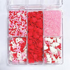 Sentovac Valentine Sprinkles Edible Red Pink White Heart Nonpareils Jimmies Sanding Sugar Mix for Cake Decorating Cookie Cupcake Topper Baking Decorations Valentine Wedding Supplies