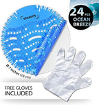 Urinal Screen Deodorizer (24 Pack) Urinal Cakes Anti-Splash Odor Protection for Toilets in Bathroom Office Stadiums Schools with Free Gloves - 24pcs Ocean Breeze Scent