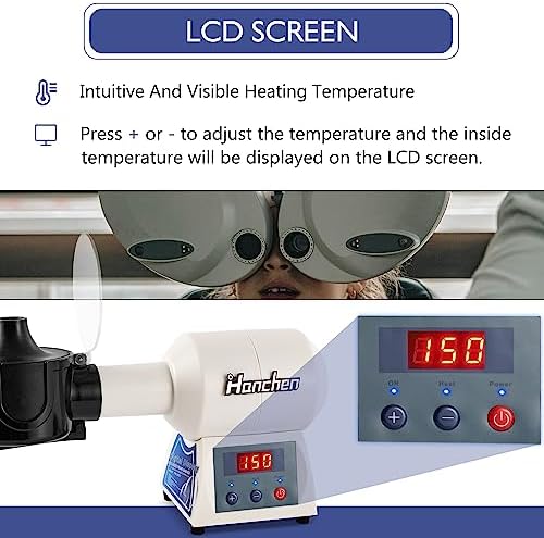 Hanchen Digital Display Optical Eyeglasses Frame Warmer Frame Heater Temperature Adjustable Fast Heating Hot Air LCD Screen Windproof Cover Heat Collecting Hood (110v)