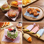 Honeydak 200 Pcs Checkered Wax Paper Sheets 7 x 7 Inch Variety Pack Checkered Deli Paper Sheets Food Basket Liners for Sandwich Burger Greaseproof Food Wrapping, Outdoor Picnic Disposable Serving