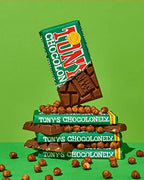 Tony’s Chocolonely Belgian Milk Chocolate Hazelnut Candy Bar for Snacks, Chocolate Bar for Party Favors, Gifts, or Gift Basket, 32% Cacao, Made From Quality Fairtrade Cocoa, 6.35 Oz