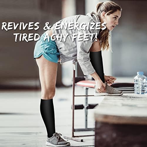 COOLOVER Copper Compression Socks for Women and Men(6 Pairs)-Best Support for Running, Athletic, Nursing, Travel