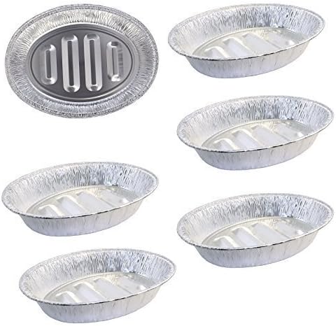 Disposable Turkey Roasting Aluminum Pans | (8 Count) Extra Large Heavy-Duty Foil Container| Deep, Oval Shape for Meat, Chicken, Roasts, Ribs, Cooking | Recyclable