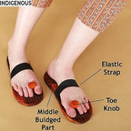 INDIGENOUS Wooden Acupressure Massager Khadau Health Care Slippers for Acupuncture or Acupressure Therapy/Therapeutic/Great Relaxing Slippers for Both Men and Women (6)
