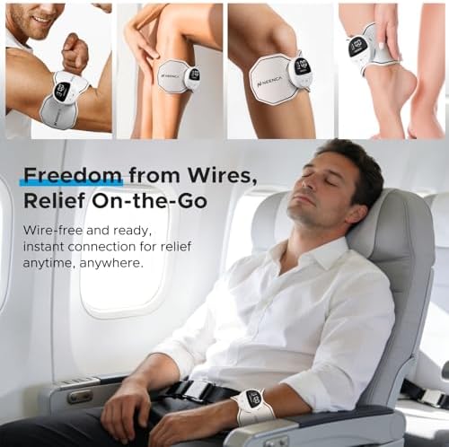 NEENCA Wireless TENS Unit Muscle Stimulator, Smart Rechargeable TENS EMS Muscle Massager for Knee/Shoulder/Back Pain Relief. 4 TENS Pads with Remote Control for Physical Therapy,9 Modes 19 Intensities