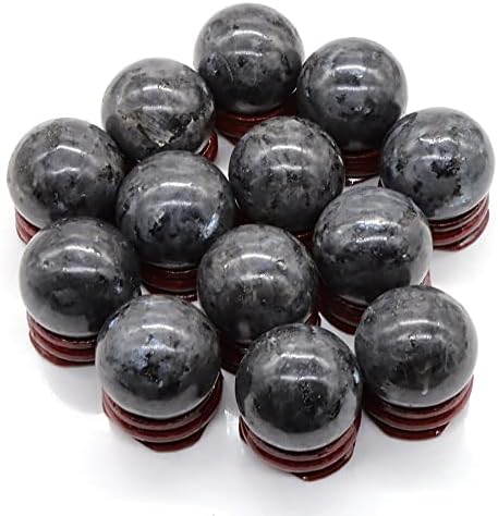 5PC 30MM Ball Shaped Natural Larvikite Labradorite Crystals Gemstone Home Decor Healing Stones Magic Craft Globe Massaging Gift