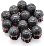 5PC 30MM Ball Shaped Natural Larvikite Labradorite Crystals Gemstone Home Decor Healing Stones Magic Craft Globe Massaging Gift