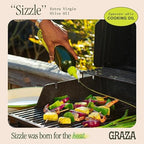 Graza Sizzle Extra Virgin Olive Oil, Cooking Oil - High Polyphenol Peak Harvest EVOO Cooking Oil in a Squeeze Bottle - Single Farm Olives from Spain - 16.9 Fl Oz (500ml)