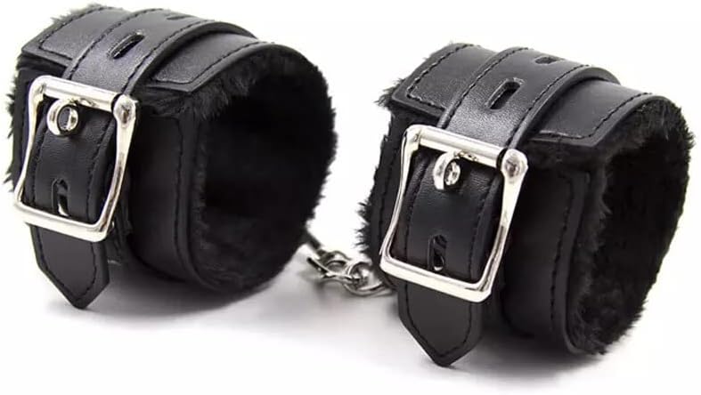 Leather Black Pink Ankle Strap Wrist Cuff Fitness Leg Exercise Adjustable Locking Ankle Bracelet Kit Cosplay Cuff Accessories