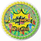 7.5 Inch Edible Cake Topper – Candy Sour Kids Fun Themed Birthday Party Collection of Edible Cake Decorations round