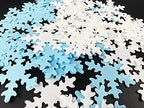 48pcs White Edible Cupcake Christmas White Blue Snowflakes Cake Toppers Decoration for Winter Frozen Theme Party decorating