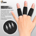 JBM Finger Sleeves 5Pack Sport Finger Brace Protector Compression Sleeve for Arthritis