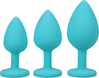 Doc Johnson A-Play - Silicone Trainer Set - 3 Piece Set, Play with My Butt Not My Heary, Teal