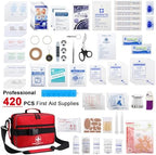 Poygik Premium 420 Piece Large First Aid Kit for Home, Car, Travel, Camping, Truck, Hiking, Sports, Office, Vehicle & Outdoor Emergencies - Emergency Medical Kits, Businesses & Home Medical Supplies