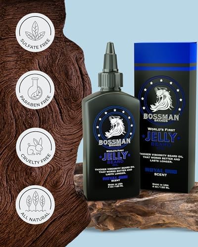 Bossman Jelly Beard Oil for Men & Beard Balm for Men Combo - Royal Oud Scent
