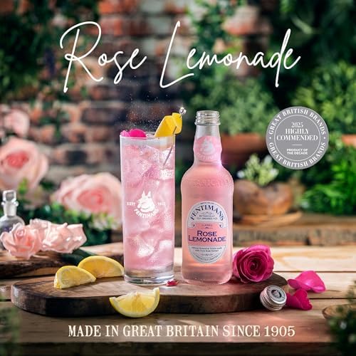 Fentimans Sparkling Rose Lemonade - Sparkling Pink Lemonade with Natural Ingredients & Pure Rose Extract, Mixer, Craft Soda, Botanically Brewed Lemonade - 9.3 Fl Oz (Pack of 3)