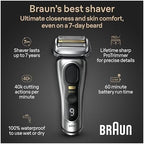 Braun Series 9 PRO+ Electric Razor for Men, 5 Pro Shave Elements & Precision Long Hair Trimmer, 6in1 SmartCare Center, Wet & Dry Electric Shaver for Smooth Skin with 60min Battery Runtime, 9517s