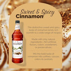 Monin - Cinnamon Syrup, Sweet and Spicy Taste of Cinnamon, Versatile Flavor, Natural Flavors, Great for Coffees, Cocoas, Ciders, and Cocktails, Non-GMO, Gluten-Free (1 Liter)