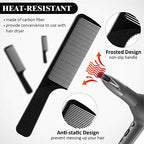 5 Pieces Hair Cutting Comb Barber Hair Styling Combs Fine Teeth Carbon Hairbrush Set Anti Static Heat Resistant Hairdressing Tapered Hairbrush for Men Women